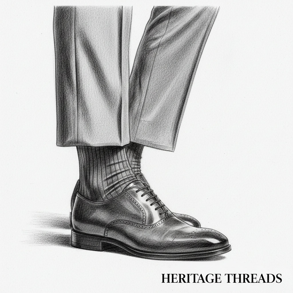 Heritage Threads — sko och strumpa i detalj